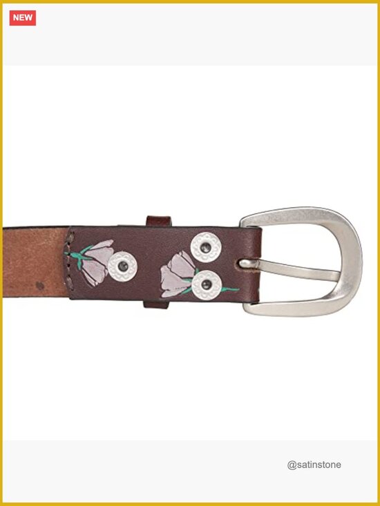 Genuine Leather Fashion Belt with Harness Buckle - Casual or Dress